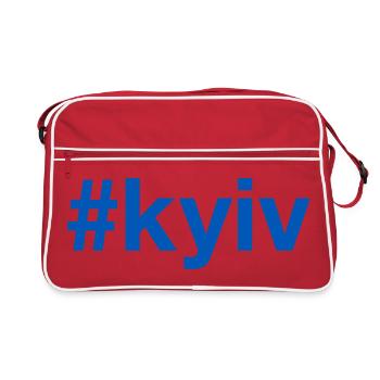 KYIV Kiew Ukraine Hashtag - Retro Tasche - Rot/Weiß - Vorne