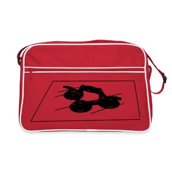 Vitrier sous vide en verre avec paysage de verre - Sac Retro - rouge/blanc - Devant