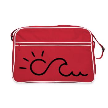 Vague avec le soleil - Sac Retro - rouge/blanc - Devant