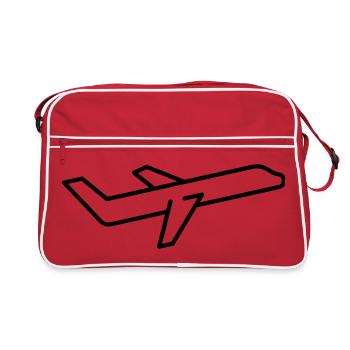 Icône D’avion Contour Ascendant Vol - Sac Retro - rouge/blanc - Devant