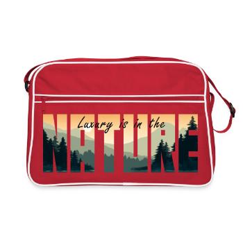 Luxus liegt in der NATUR - Retro Tasche - Rot/Weiß - Vorne