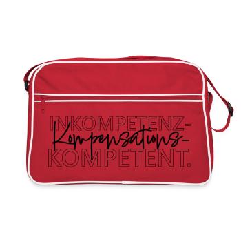 Inkompetenzkompensationskompetent lustiges Wort - Retro Tasche - Rot/Weiß - Vorne