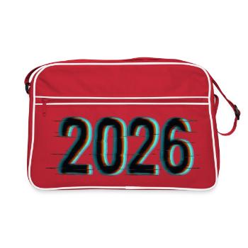 Futuristic Year 2026 Design with Neon Effect - Retro Bag - red/white - Front