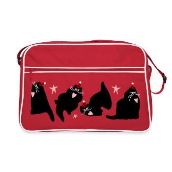 CHRISTMAS CATS - Retro Bag - red/white - Front