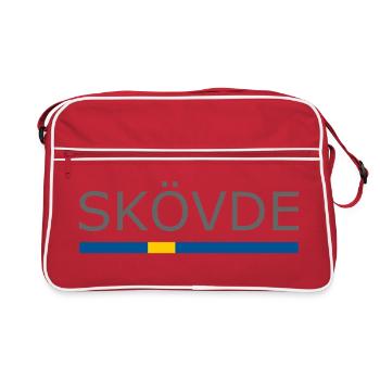 Drapeau de la Suède - Skövde - Sverige - Schweden - Sac Retro - rouge/blanc - Devant