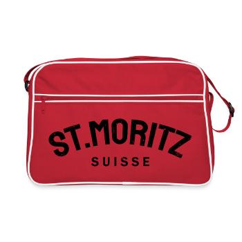 St. Moritz - Suisse - Switzerland - Swiss - Retro Bag - red/white - Front