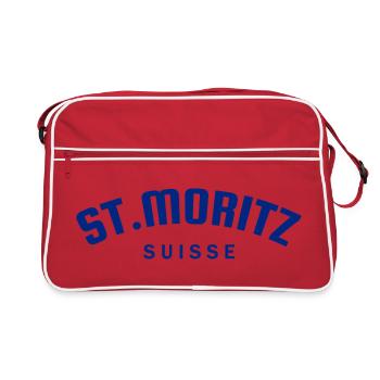 St. Moritz - Suisse - Switzerland - Swiss - Retro Bag - red/white - Front