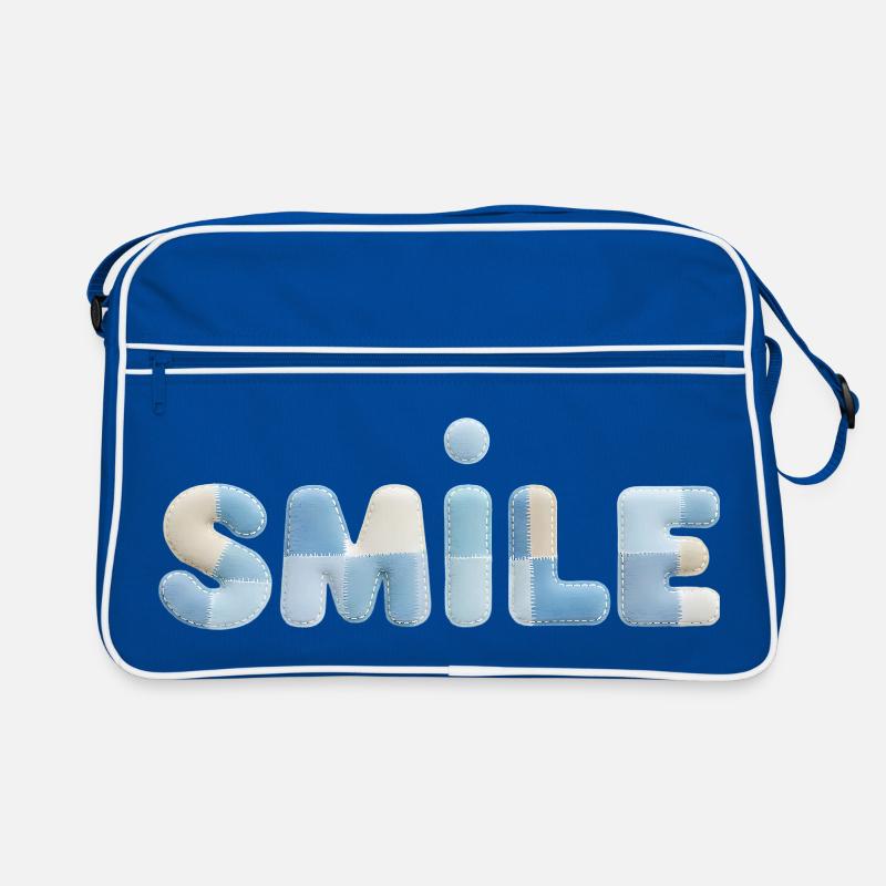 Stitch Patch Smile Lettering Retro Bag