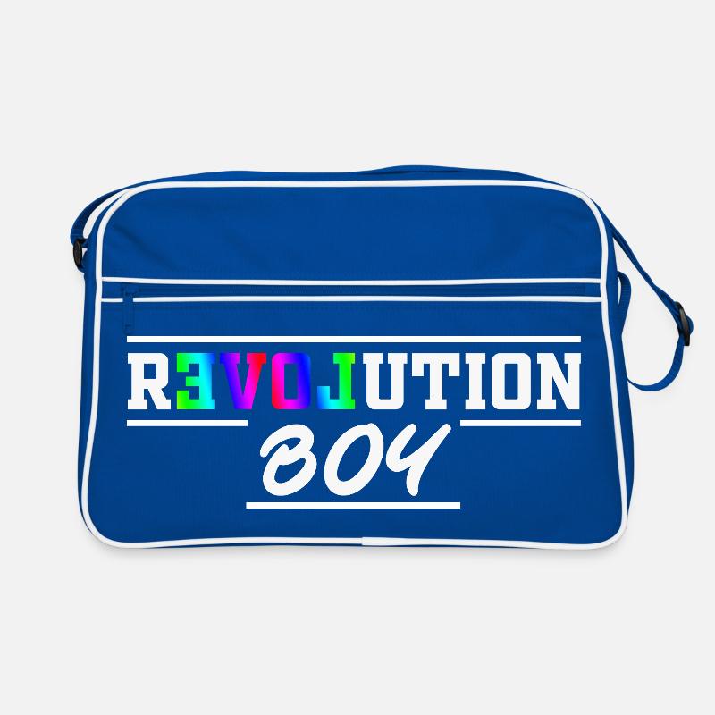 Revolution Boy Rainbow Pride Text Graphic Retro Tasche