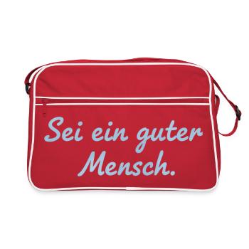 Sei ein guter Mensch Statement Design - Retro Tasche - Rot/Weiß - Vorne