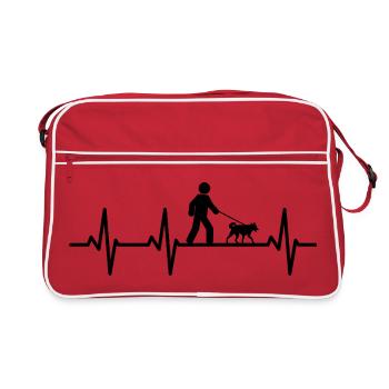 Palpitations cardiaques chez le propriétaire de chien - Sac Retro - rouge/blanc - Devant