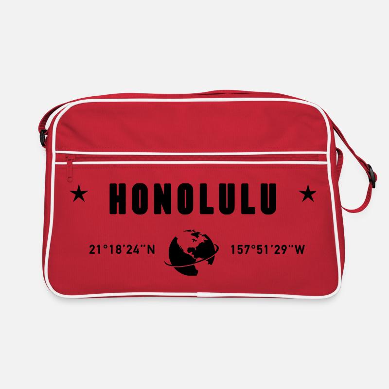 Honolulu Hawaii Coordinates Planet Earth Retro Bag
