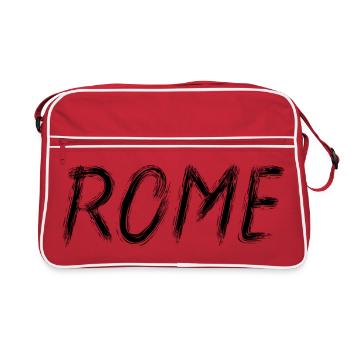 Rome Graphic Brush Lettering Black - Retro Bag - red/white - Front