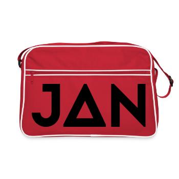Prénom Jan - Sac Retro - rouge/blanc - Devant