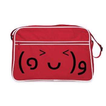 Encouragement (๑˃ᴗ˂)و émote bonne humeur - Sac Retro - rouge/blanc - Devant