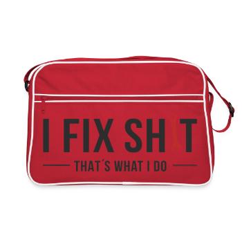 I Fix Shit – That's What I Do - Retro Bag - red/white - Front