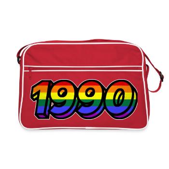1990 Jahrgang Regenbogenflagge LGBTQ - Retro Tasche - Rot/Weiß - Vorne