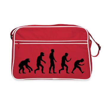 funny evolution smartphone mobile phone addiction icon - Retro Bag - red/white - Front