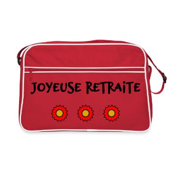 RETRAITE. BONNE RETRAITE. JOYEUSE RETRAITE - Sac Retro - rouge/blanc - Devant
