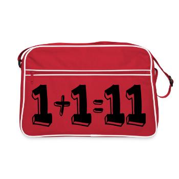 1 plus 1 égal 11 - Sac Retro - rouge/blanc - Devant