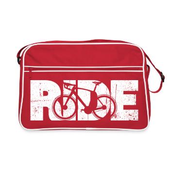 Art minimal de la silhouette de vélo - Sac Retro - rouge/blanc - Devant