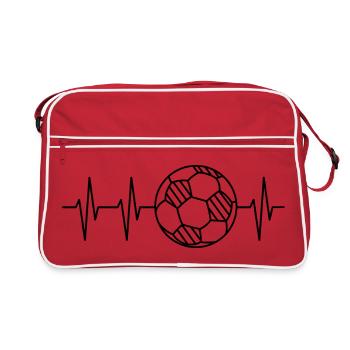 Minimal Soccer Heartbeat Team Lines Logo - Retro Bag - red/white - Front