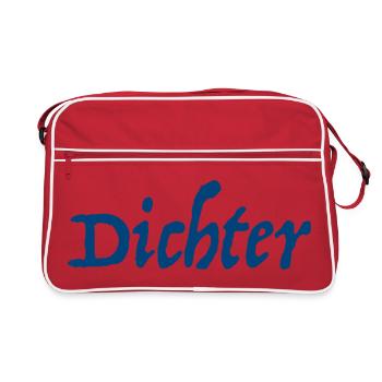 Poet Poem Writer - Retro Bag - red/white - Front