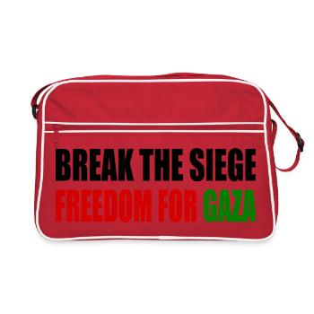 break the siege freedom for gaza - Retro Bag - red/white - Front