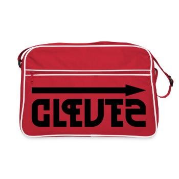 Clever & Stupid – Gegensätze witzig gespiegelt - Retro Tasche - Rot/Weiß - Vorne
