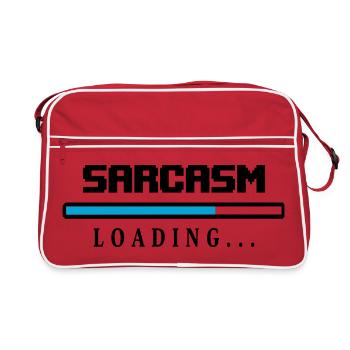 Sarcasm Loading Beam Saying - Retro Bag - red/white - Front