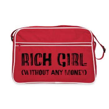 Rich Girl – Without Any Money Statement - Retro Bag - red/white - Front