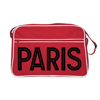 Paris Noir Typographie Géométrique - Sac Retro - rouge/blanc - Devant