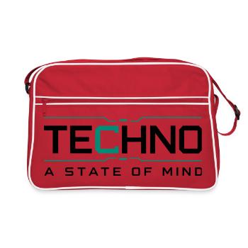 Techno - A State of Mind - Retro Bag - red/white - Front