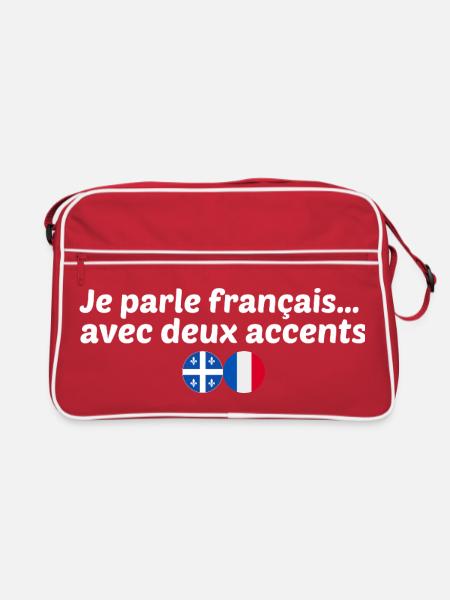 je parle français avec deux accents - Sac Retro - rouge/blanc - Devant
