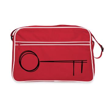 Schlüssel handgezeichnet - Retro Tasche - Rot/Weiß - Vorne