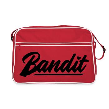 bandit moto rebell patch sticker autocollant - Sac Retro - rouge/blanc - Devant