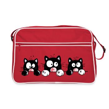 Funny Cats - Retro Bag - red/white - Front