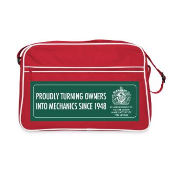 TRANSFORMER FIÈREMENT LES PROPRIÉTAIRES EN MÉCANICIENS DEPUIS 1948 - Sac Retro - rouge/blanc - Devant