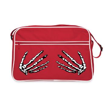 skeleton hands holding boobs - Retro Bag - red/white - Front