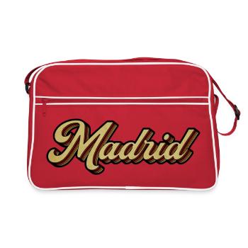 Écriture rayée rétro de Madrid - Sac Retro - rouge/blanc - Devant