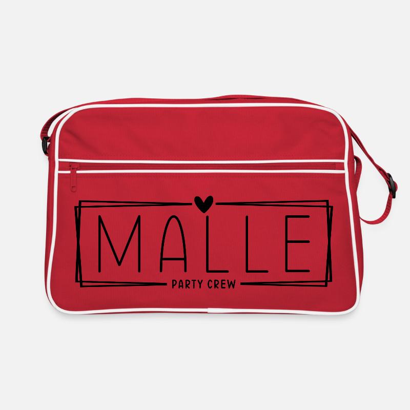 Malle Party Crew - Retro Tasche - Rot/Weiß