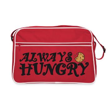 Always hungry mit Cookie - Retro Tasche - Rot/Weiß - Vorne