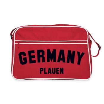 PLAUEN Germany - Retro Tasche - Rot/Weiß - Vorne