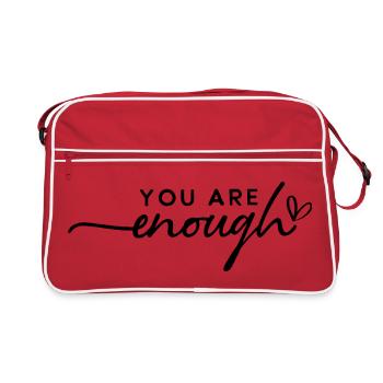 You Are Enough – Self-Love & Motivation - Retro Bag - red/white - Front