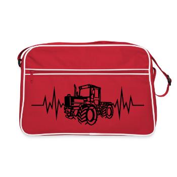 MB Trac 01 Herzfrq - Retro Tasche - Rot/Weiß - Vorne