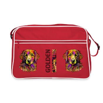 Golden retriever - Sac Retro - rouge/blanc - Devant