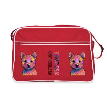 Terrier des Highlands de l’Ouest - Sac Retro - rouge/blanc - Devant