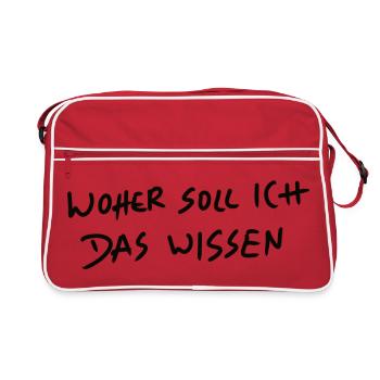 Wohin soll ich das Wissen Graffiti - Retro Tasche - Rot/Weiß - Vorne