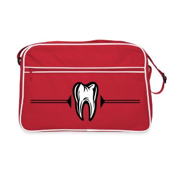 Tooth Icon Dentist - Retro Bag - red/white - Front
