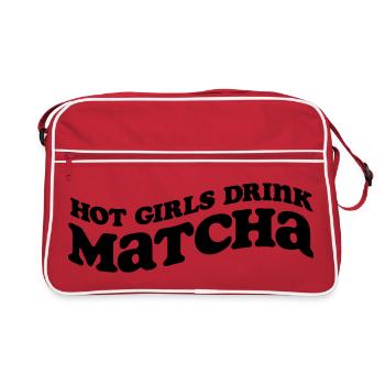 Les filles sexy boivent du matcha – Design SVG tendance - Sac Retro - rouge/blanc - Devant